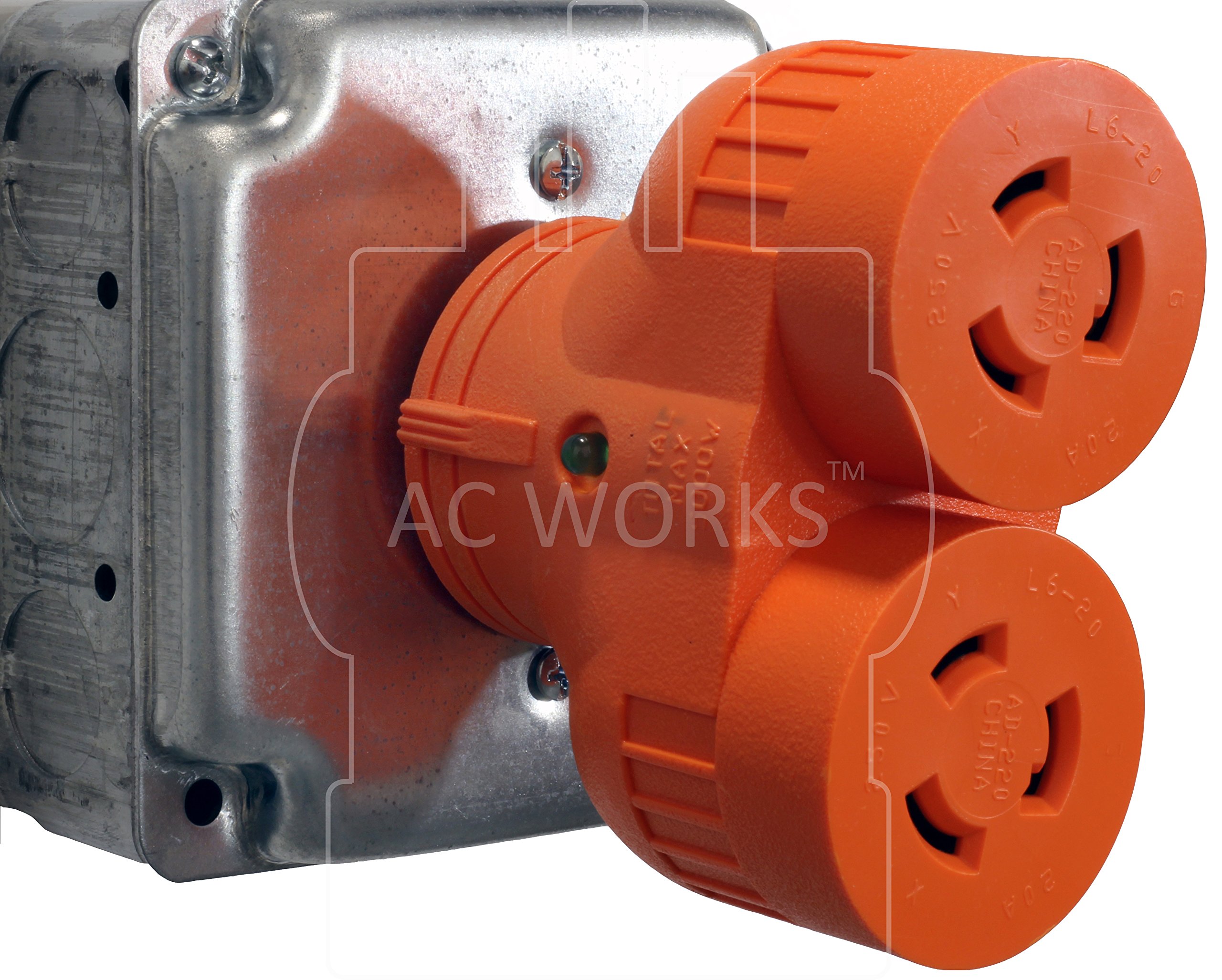 AC WORKS [ADVL620L620] V-DUO Adapter NEMA L6-20P 20Amp 250Volt 3